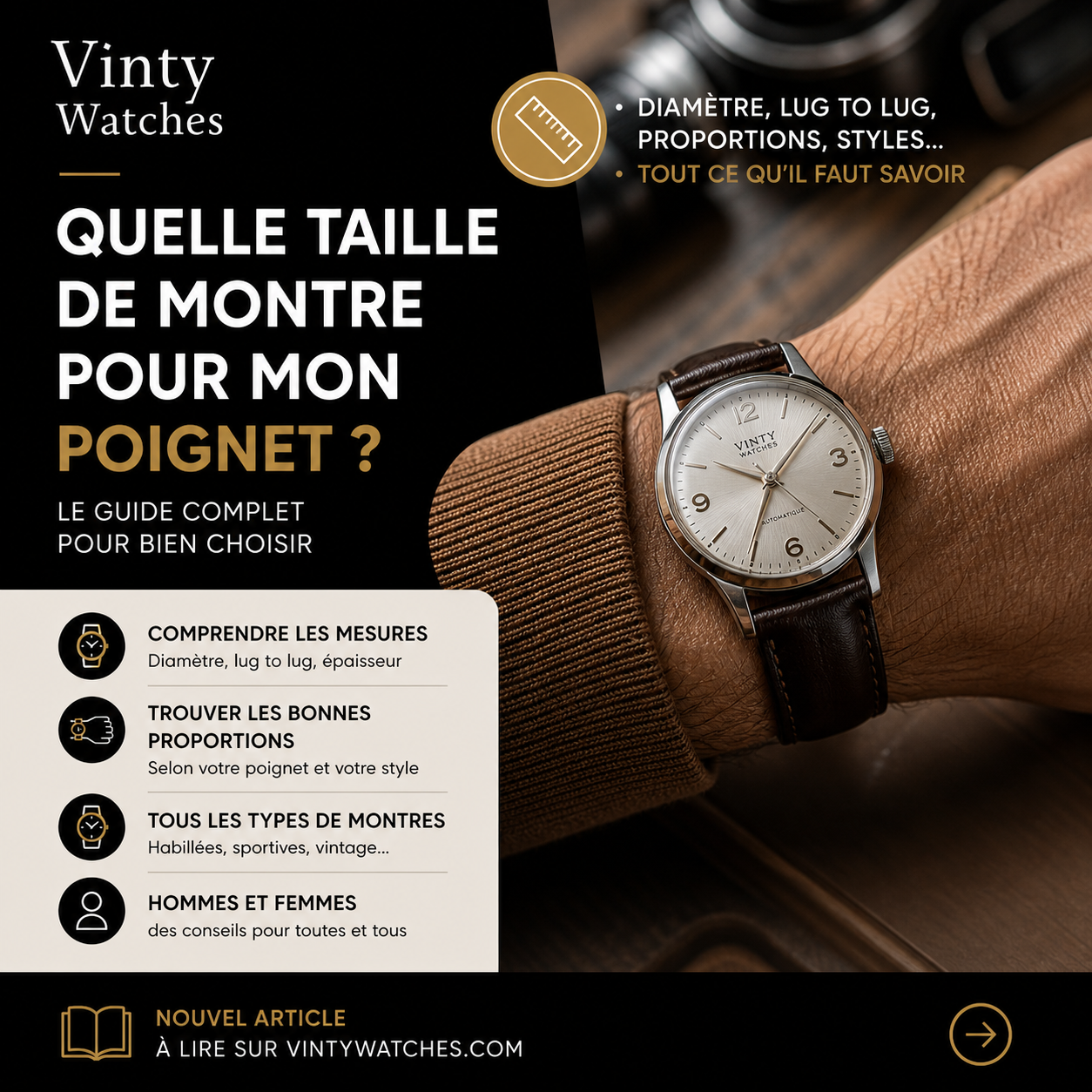 Quelle est la bonne taille d’une montre ? Guide complet