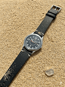 Bracelet Rustic Trek en cuir façon vieilli noir