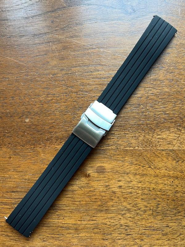 Bracelet silicone noir avec boucle déployante