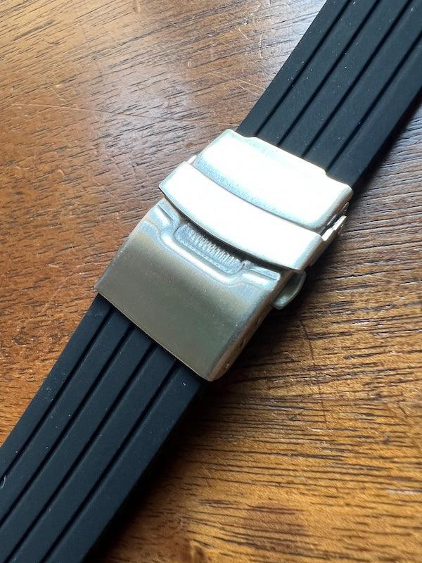 Bracelet silicone noir avec boucle déployante