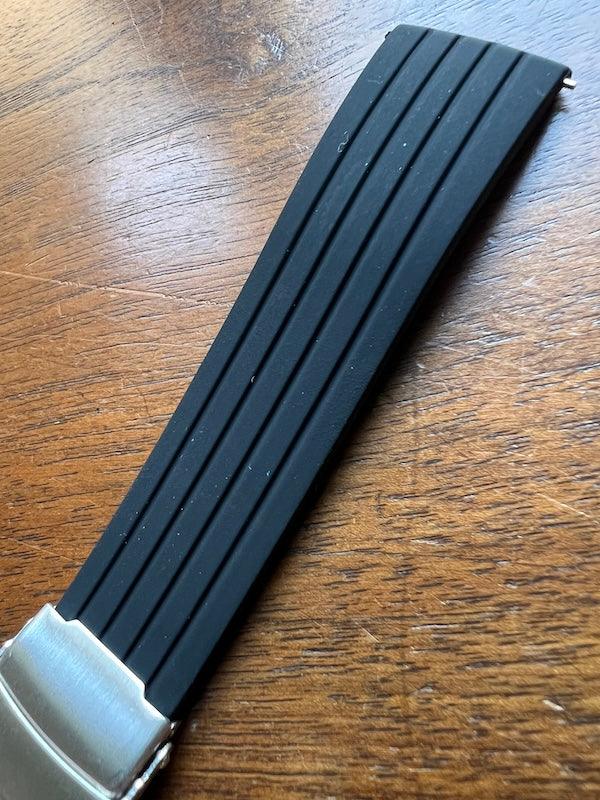 Bracelet silicone noir avec boucle déployante
