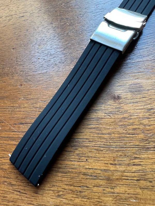Bracelet silicone noir avec boucle déployante