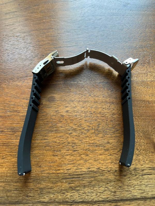 Bracelet silicone noir avec boucle déployante