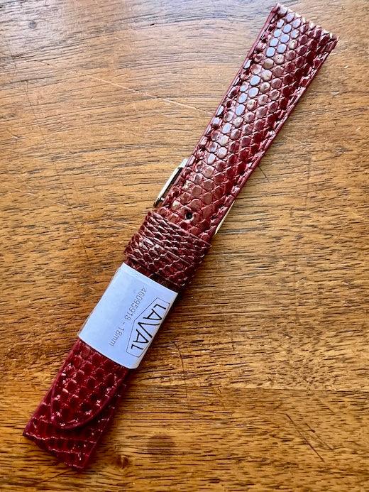 Bracelet en cuir de lézard véritable bordeaux