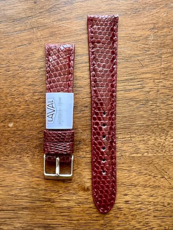Bracelet en cuir de lézard véritable bordeaux