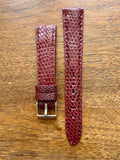 Bracelet en cuir de lézard véritable bordeaux