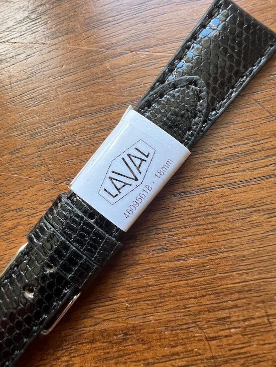 Bracelet en cuir de lézard véritable noir