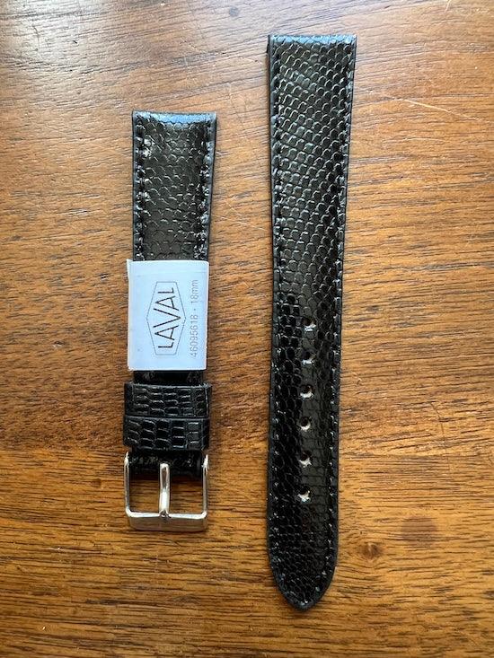 Bracelet en cuir de lézard véritable noir