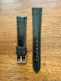 Bracelet en cuir de lézard véritable noir