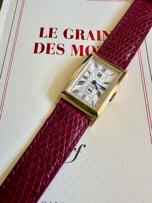 Bracelet en cuir de lézard véritable bordeaux