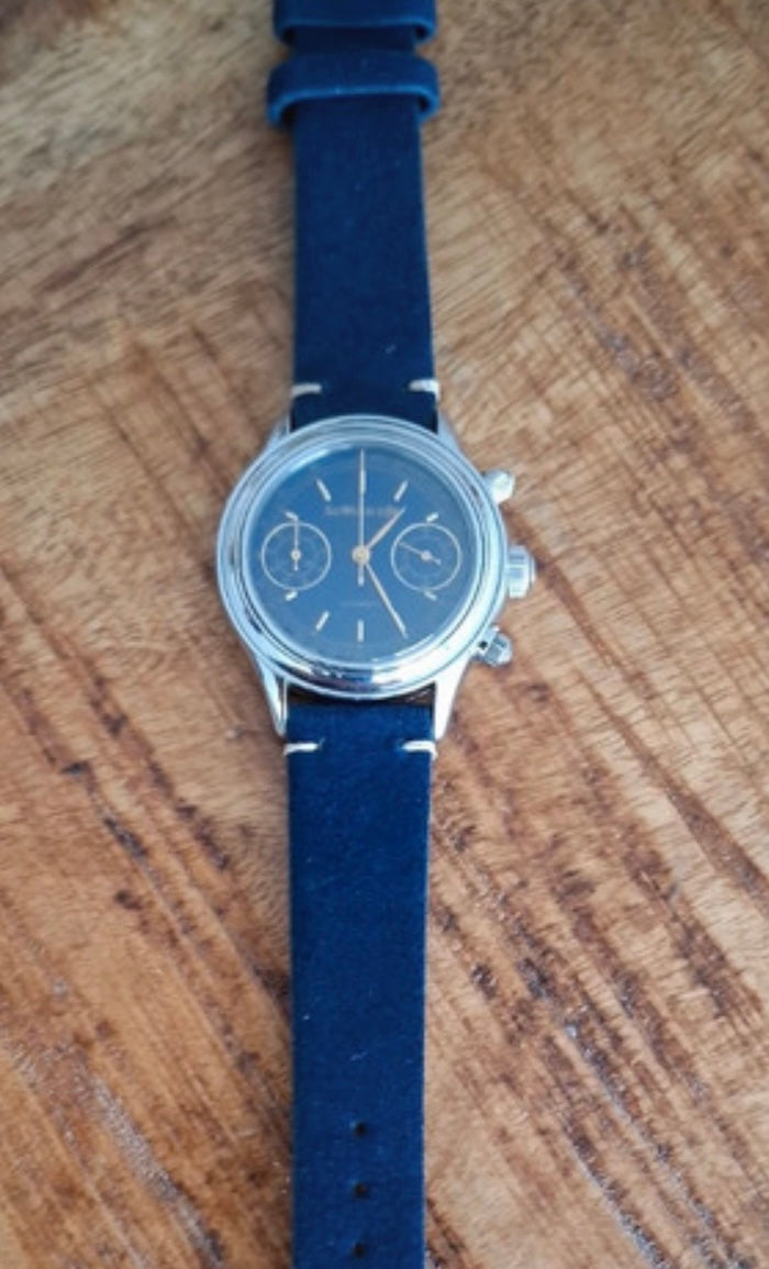 Bracelet Vintage Suédé bleu foncé