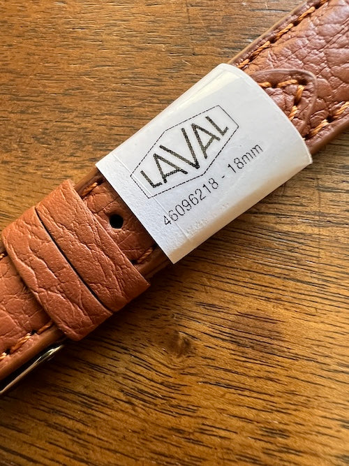 Bracelet en cuir véritable grainé cognac