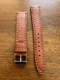 Bracelet en cuir véritable grainé cognac