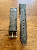 Bracelet en cuir véritable grainé brun foncé