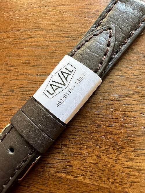 Bracelet en cuir véritable grainé brun foncé
