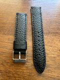 Bracelet en cuir véritable grainé noir