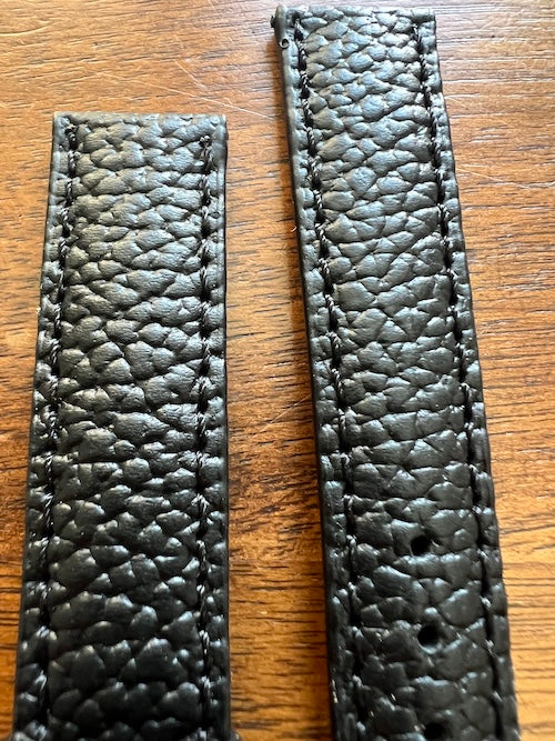 Bracelet en cuir véritable grainé noir