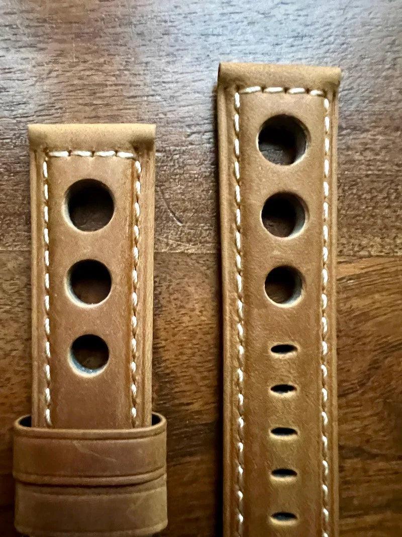 Bracelet Pilote en cuir beige tan - Vinty Watches