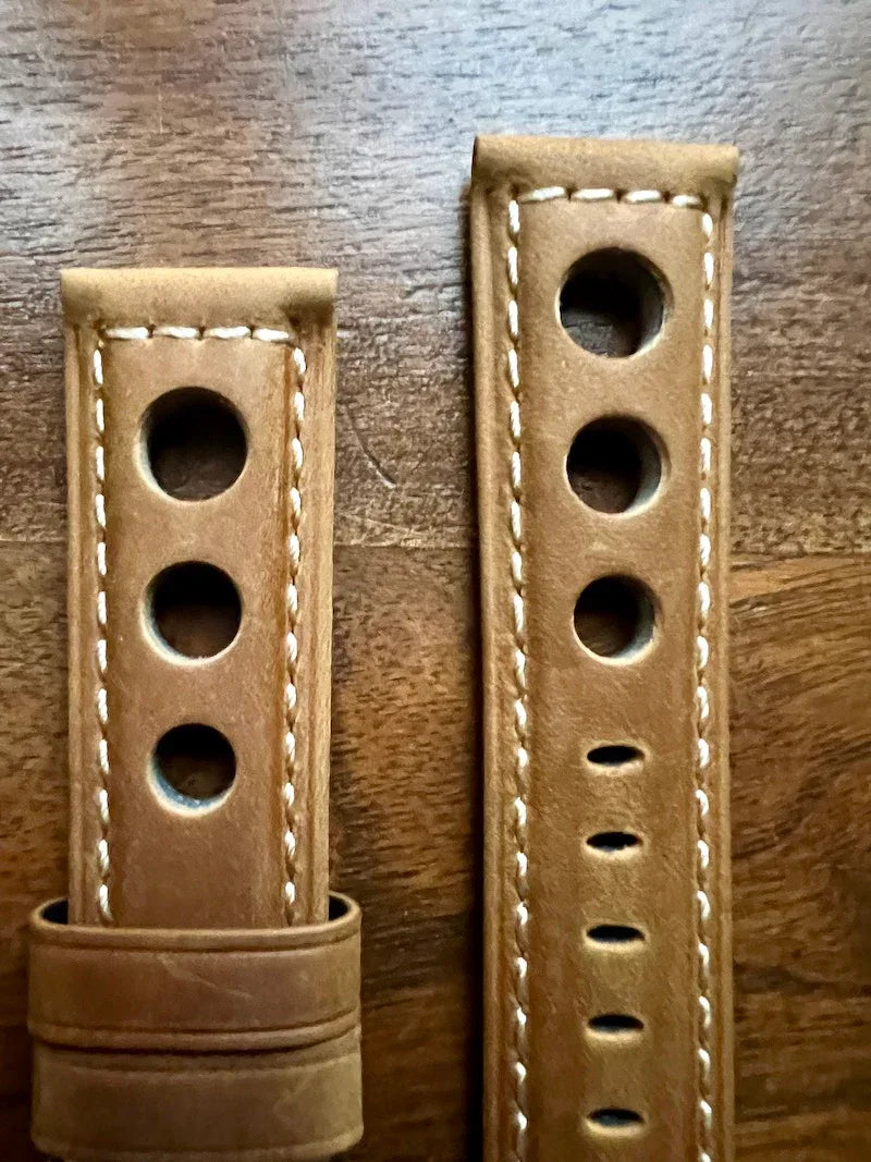 Bracelet Pilote en cuir beige tan - Vinty Watches