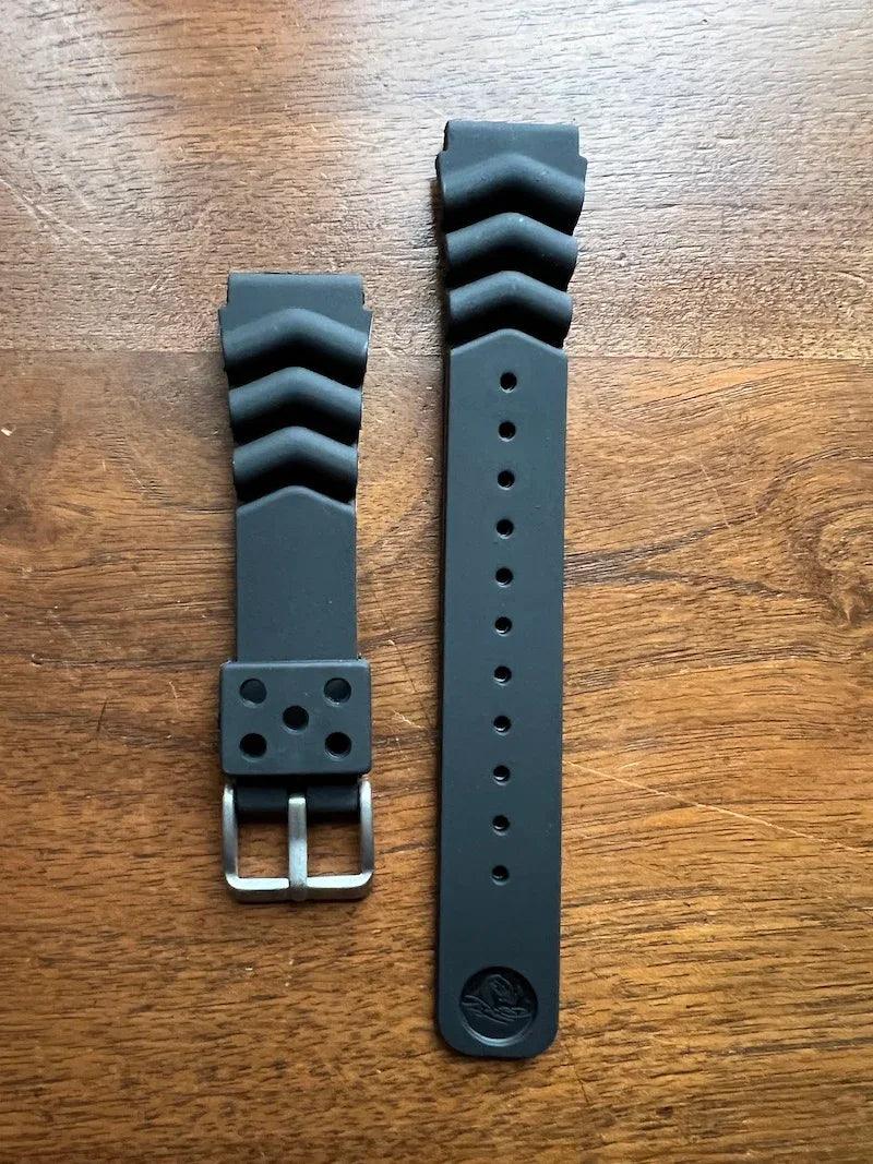 Bracelet de plongée en silicone noir - Vinty Watches