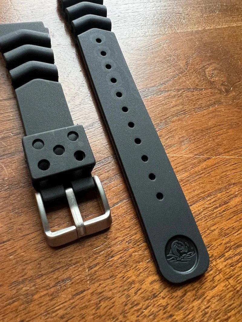 Bracelet de plongée en silicone noir - Vinty Watches