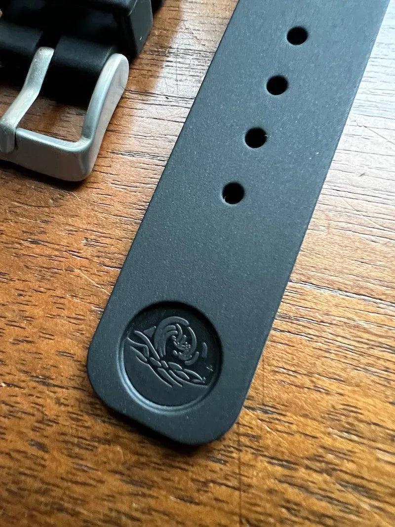 Bracelet de plongée en silicone noir - Vinty Watches