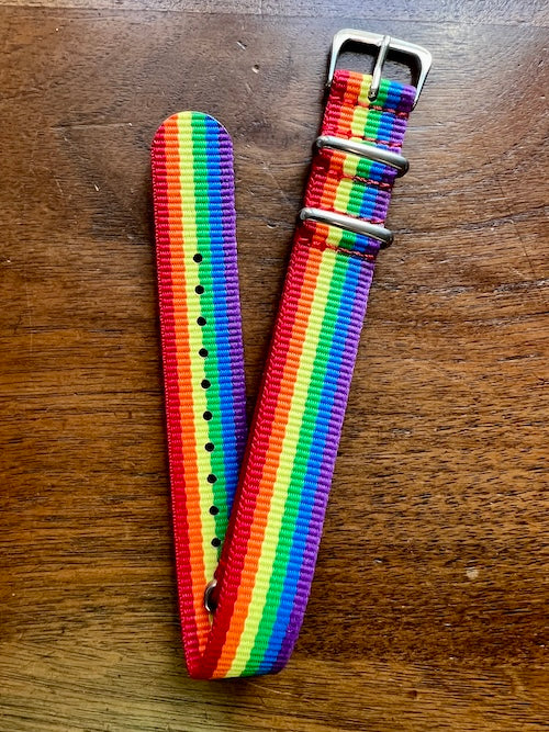 Bracelet NATO en nylon balistique arc-en-ciel