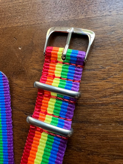 Bracelet NATO en nylon balistique arc-en-ciel