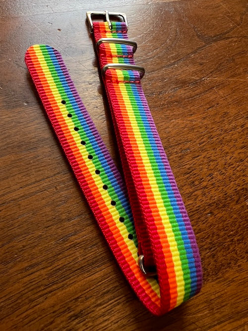 Bracelet NATO en nylon balistique arc-en-ciel