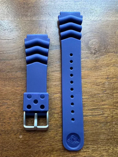 Bracelet de plongée en silicone bleu - Vinty Watches