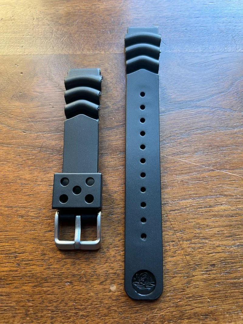 Bracelet de plongée en silicone noir - Vinty Watches