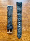 Bracelet en cuir de lézard véritable bleu foncé