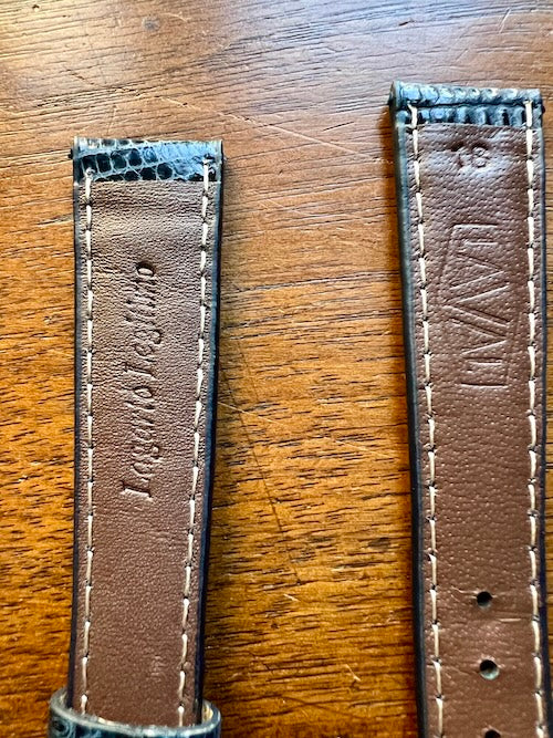 Bracelet en cuir de lézard véritable bleu foncé
