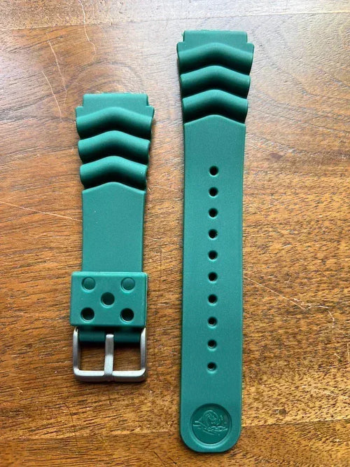 Bracelet de plongée en silicone vert - Vinty Watches
