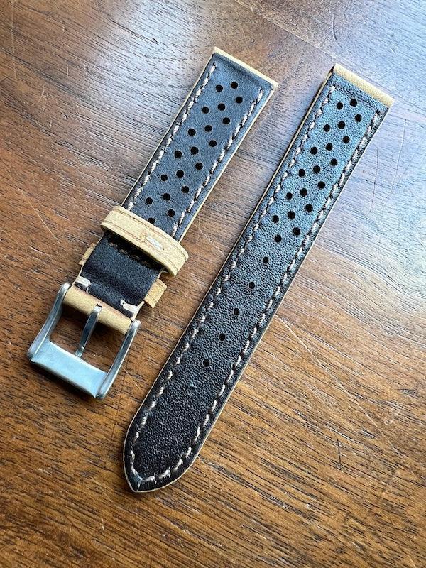 Bracelet Rallye en cuir beige mat - Vinty Watches