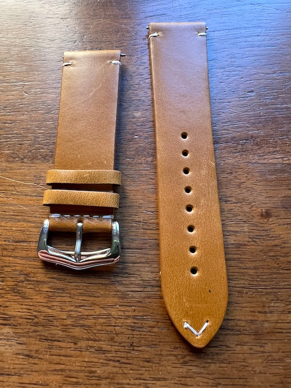 Bracelet Héritage Signature en cuir marron cognac