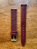 Bracelet en cuir de lézard véritable bordeaux