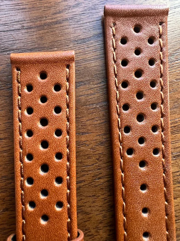 Bracelet Rallye en cuir marron caramel - Vinty Watches