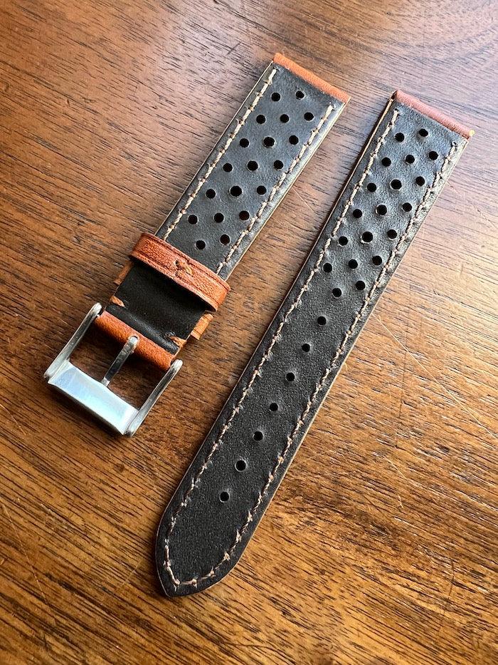 Bracelet Rallye en cuir marron caramel - Vinty Watches