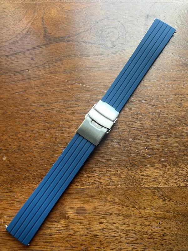 Bracelet silicone bleu avec boucle déployante