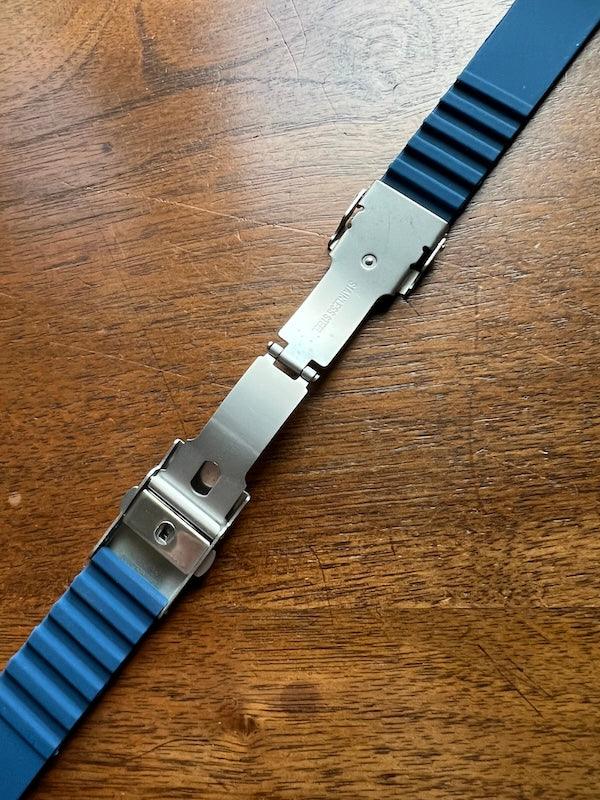 Bracelet silicone bleu avec boucle déployante