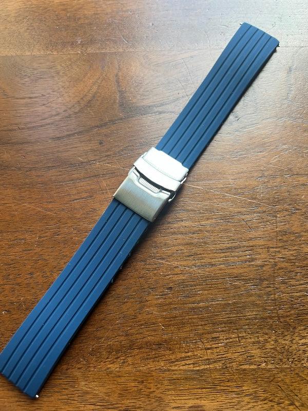 Bracelet silicone bleu avec boucle déployante