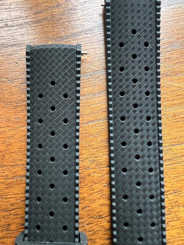 Bracelet tropical silicone noir profond - Vinty Watches