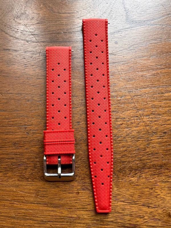 Bracelet tropical silicone rouge - Vinty Watches