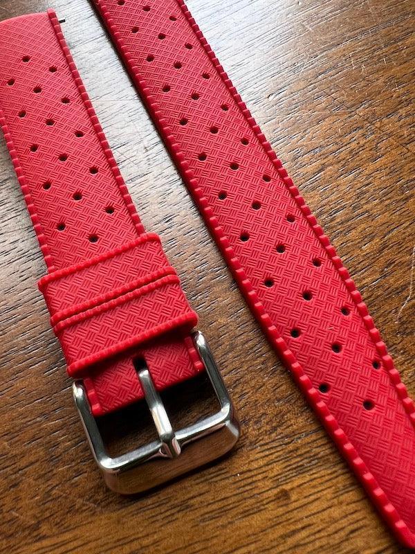 Bracelet tropical silicone rouge - Vinty Watches