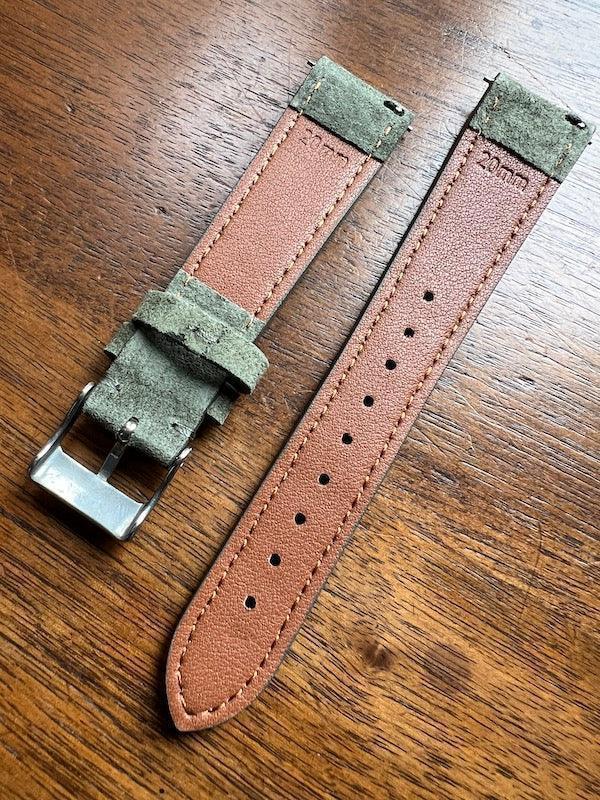 Bracelet Minimal Suédé vert amande - Vinty Watches