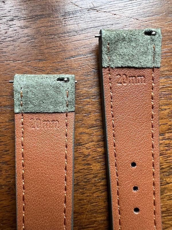 Bracelet Minimal Suédé vert amande - Vinty Watches