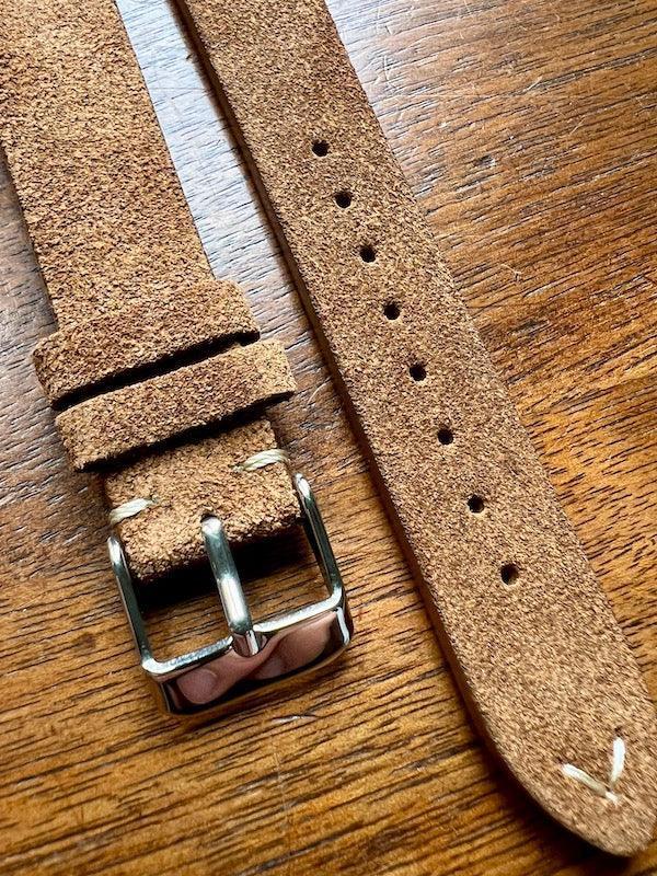 Bracelet Vintage Suédé marron noisette - Vinty Watches