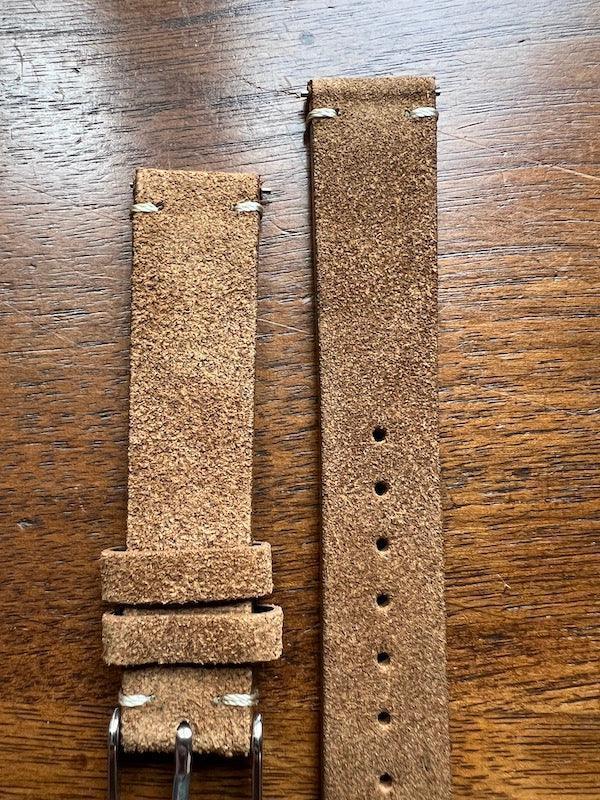 Bracelet Vintage Suédé marron noisette - Vinty Watches