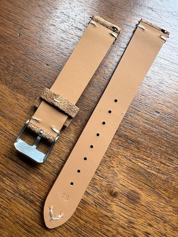 Bracelet Vintage Suédé marron noisette - Vinty Watches